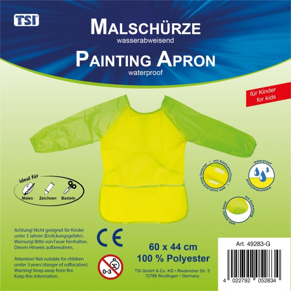 Malerschürze für Kinder, Farbe: gelb/grün