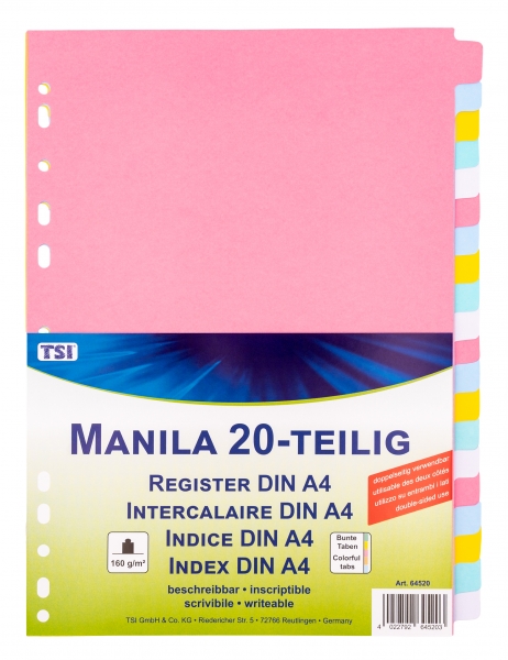 Manila Register mit 20 blanko Taben