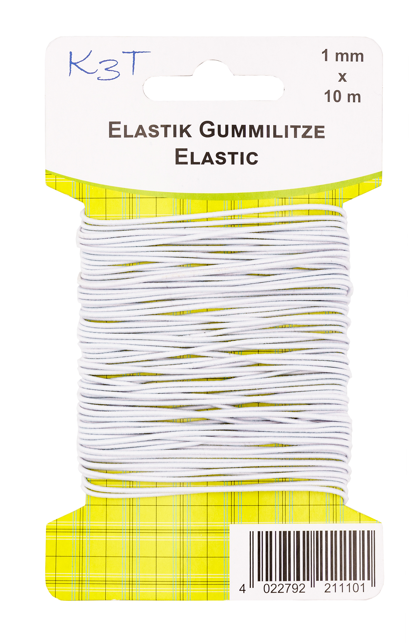 Elastic-Gummilitze rund 1 mm x 10 m, weiß