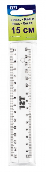 Lineal 15 cm, glasklar