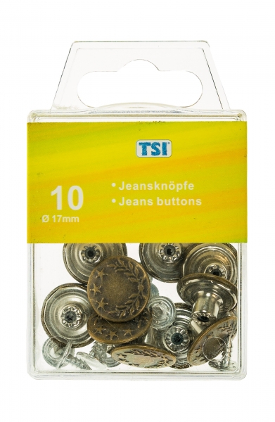 Jeansknöpfe 17 mm, 10er Packung