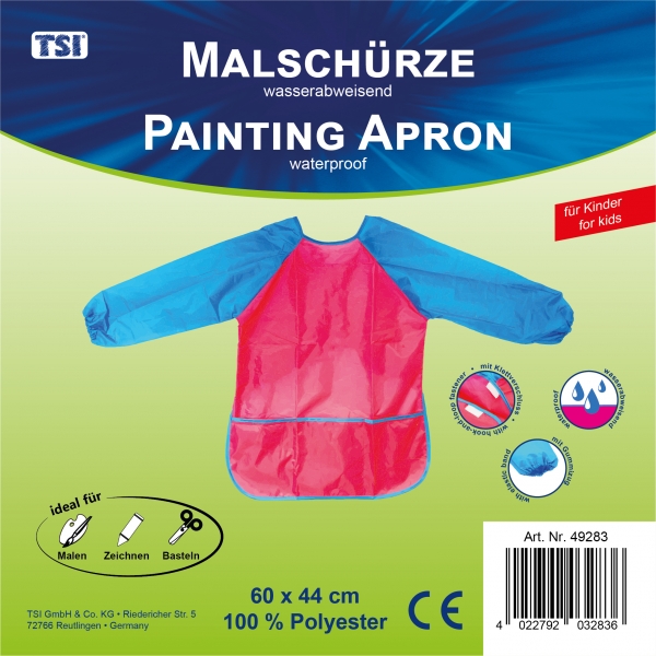 Malerschürze für Kinder, Farbe pink/blau