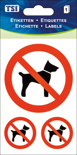 Etiketten &quot;Mitführen von Hunden verboten&quot;