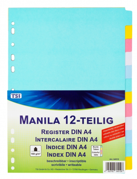 Manila Register mit 12 blanko Taben