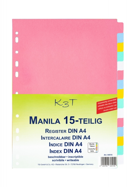 Manila Register mit 15 blanko Taben